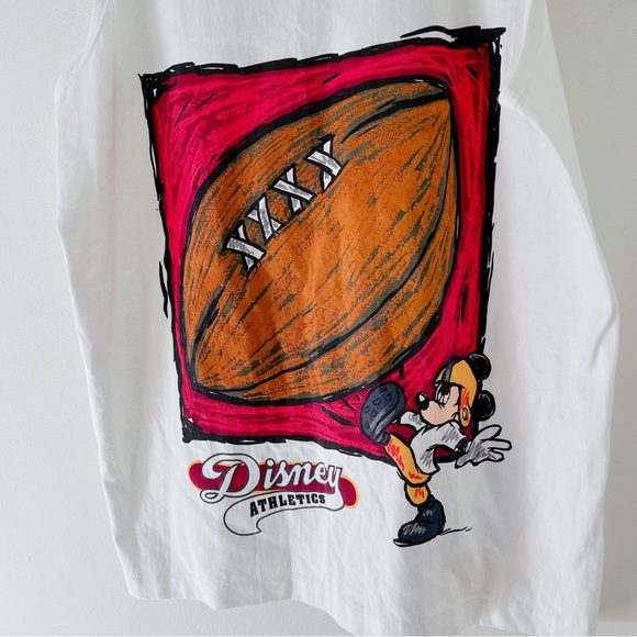 Vintage 80’s 90’s Mickey Inc Disney Football Tank Sz L - Picture 2 of 9